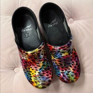 Dansko Colorful Patterned Clogs Size 37